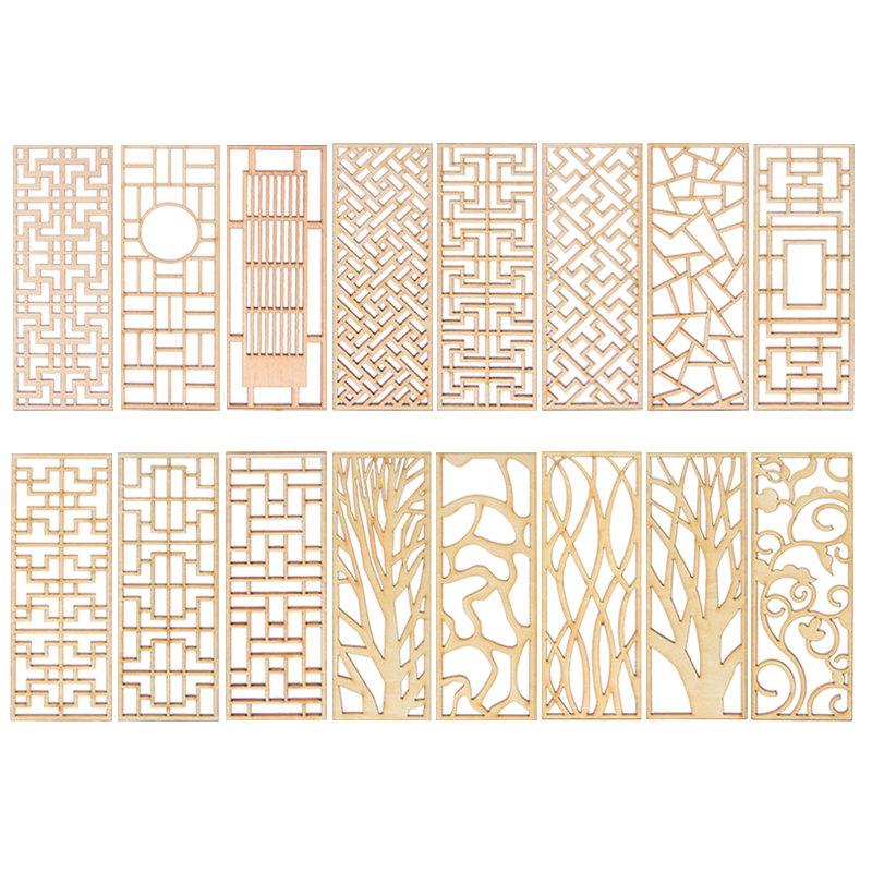 Partition Screen Divider - 4 unidades de biombos de madera