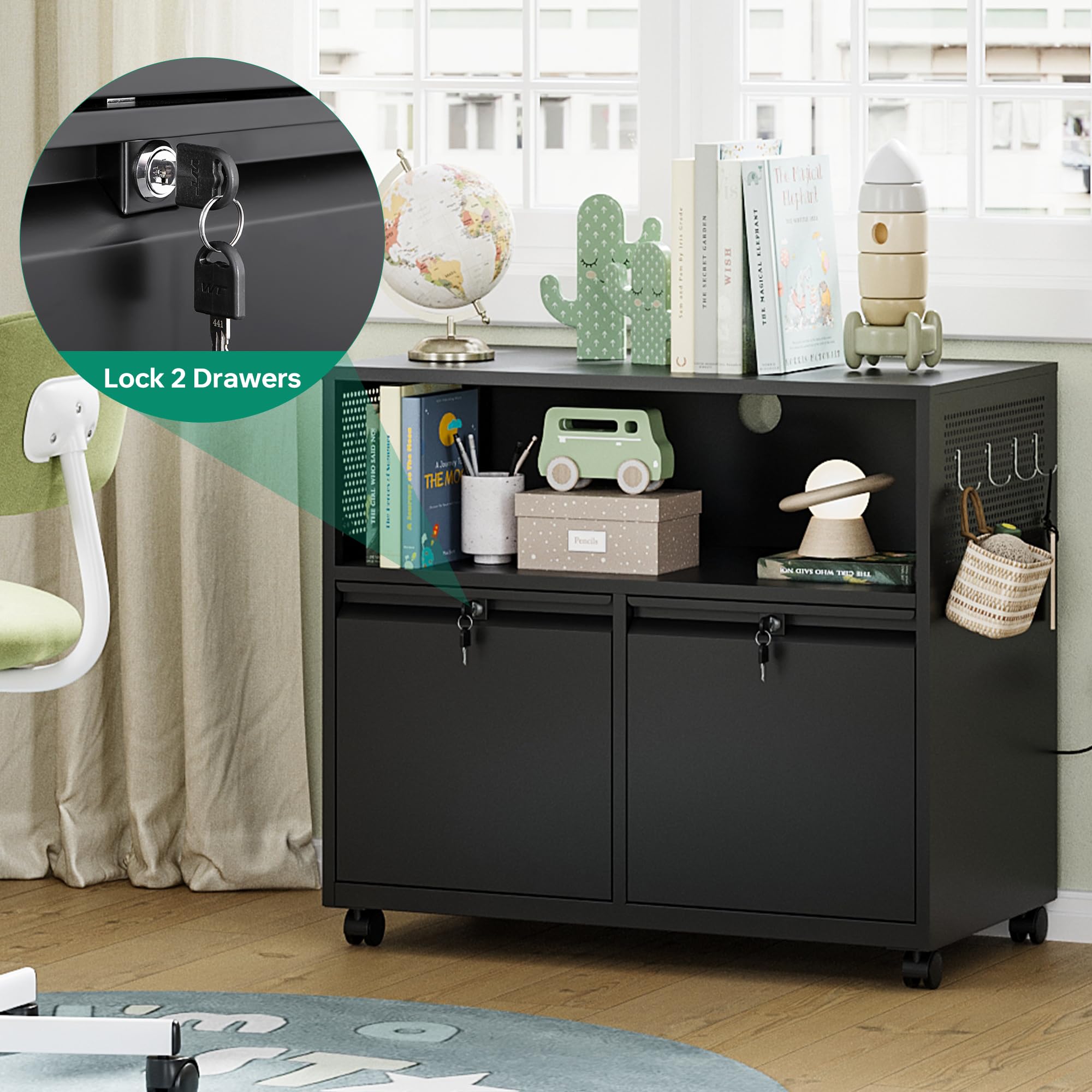 Archivador móvil con dos cajon - Printer Stand reseña y precio