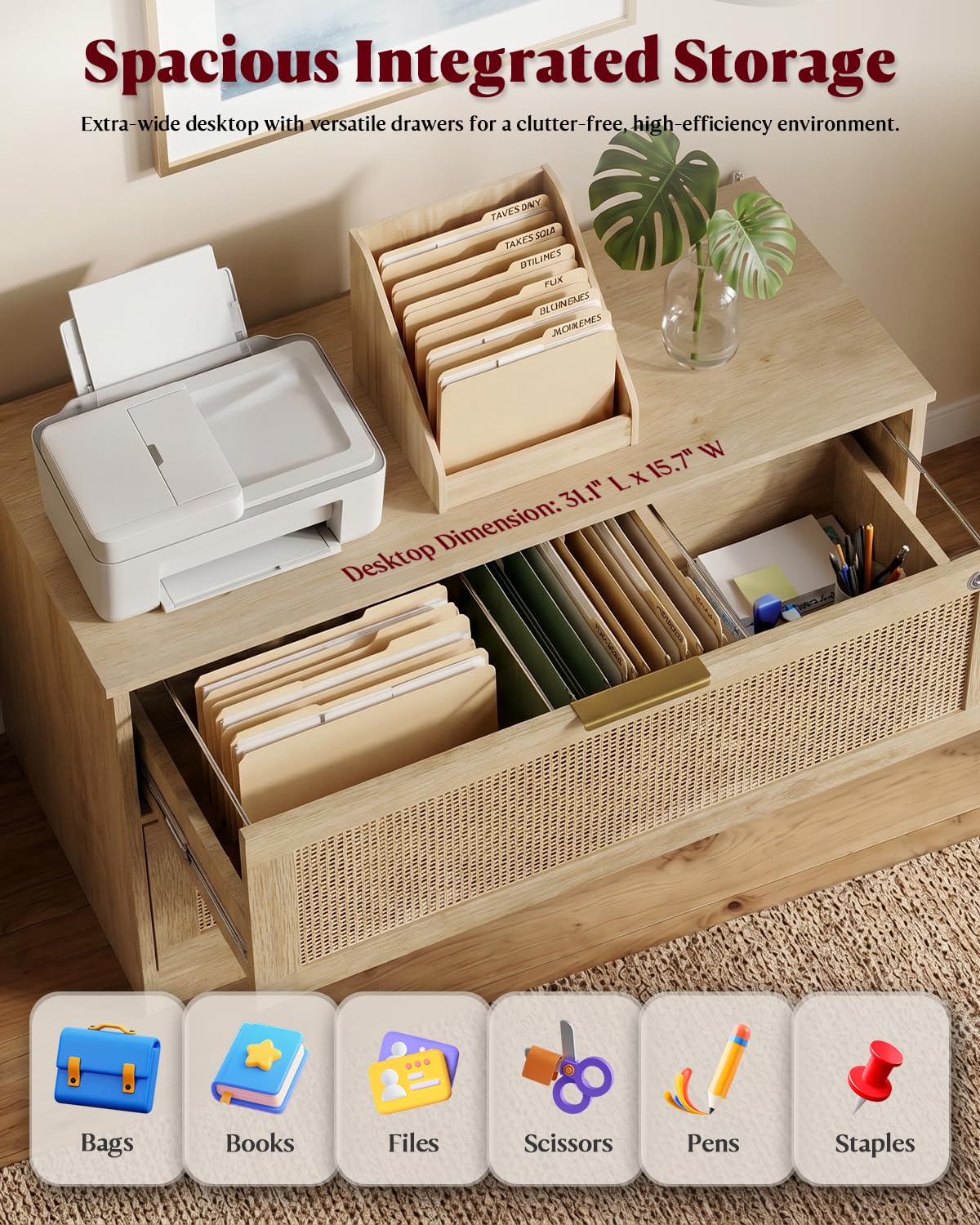 Archivador con 2 cajones y cer - Printer Stand reseña y precio