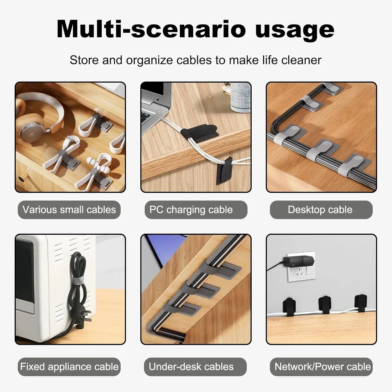 Bridas de cable reutilizables, - Desk Organizer reseña y precio